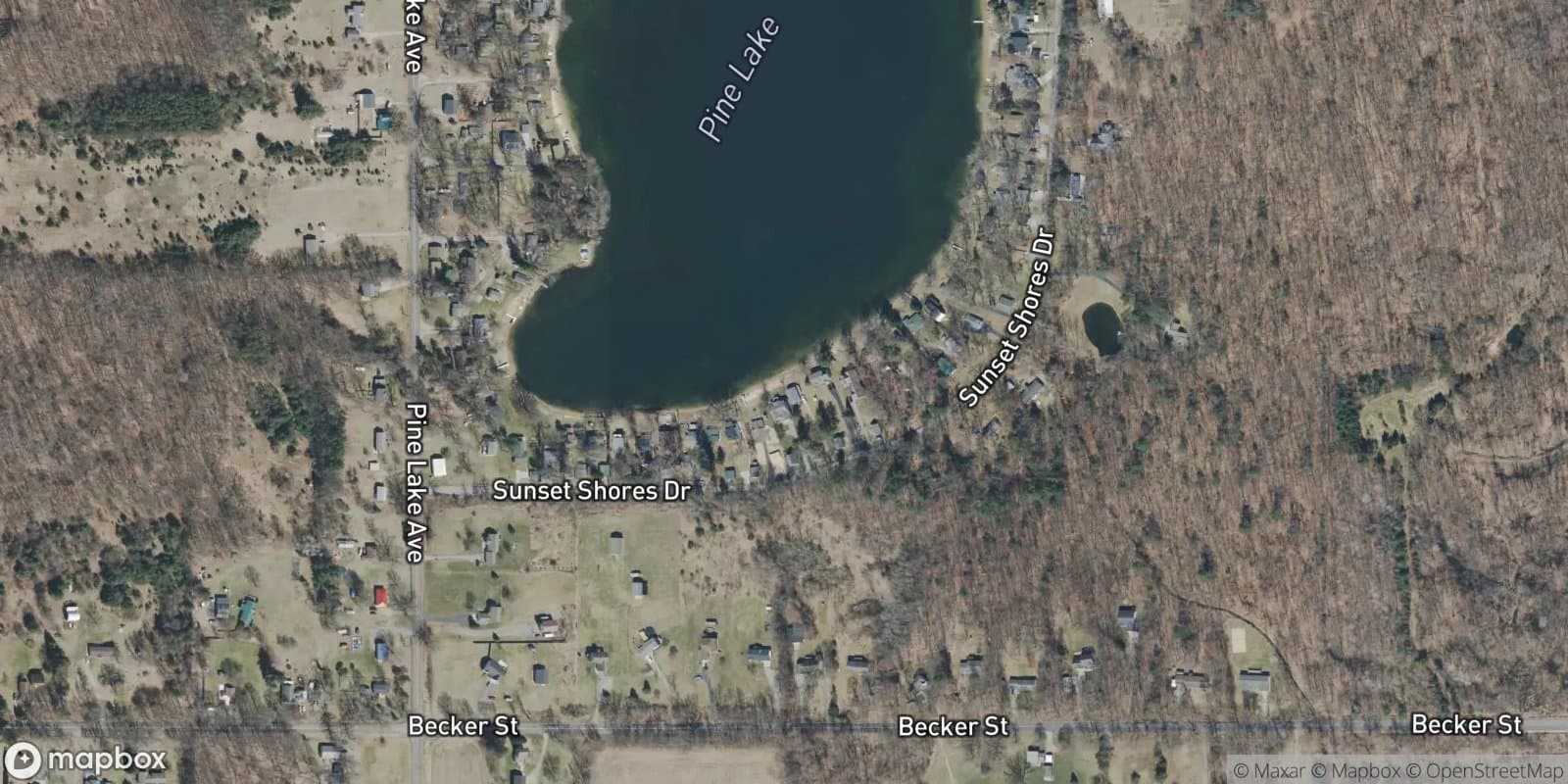 Sunset Shores — satellite view