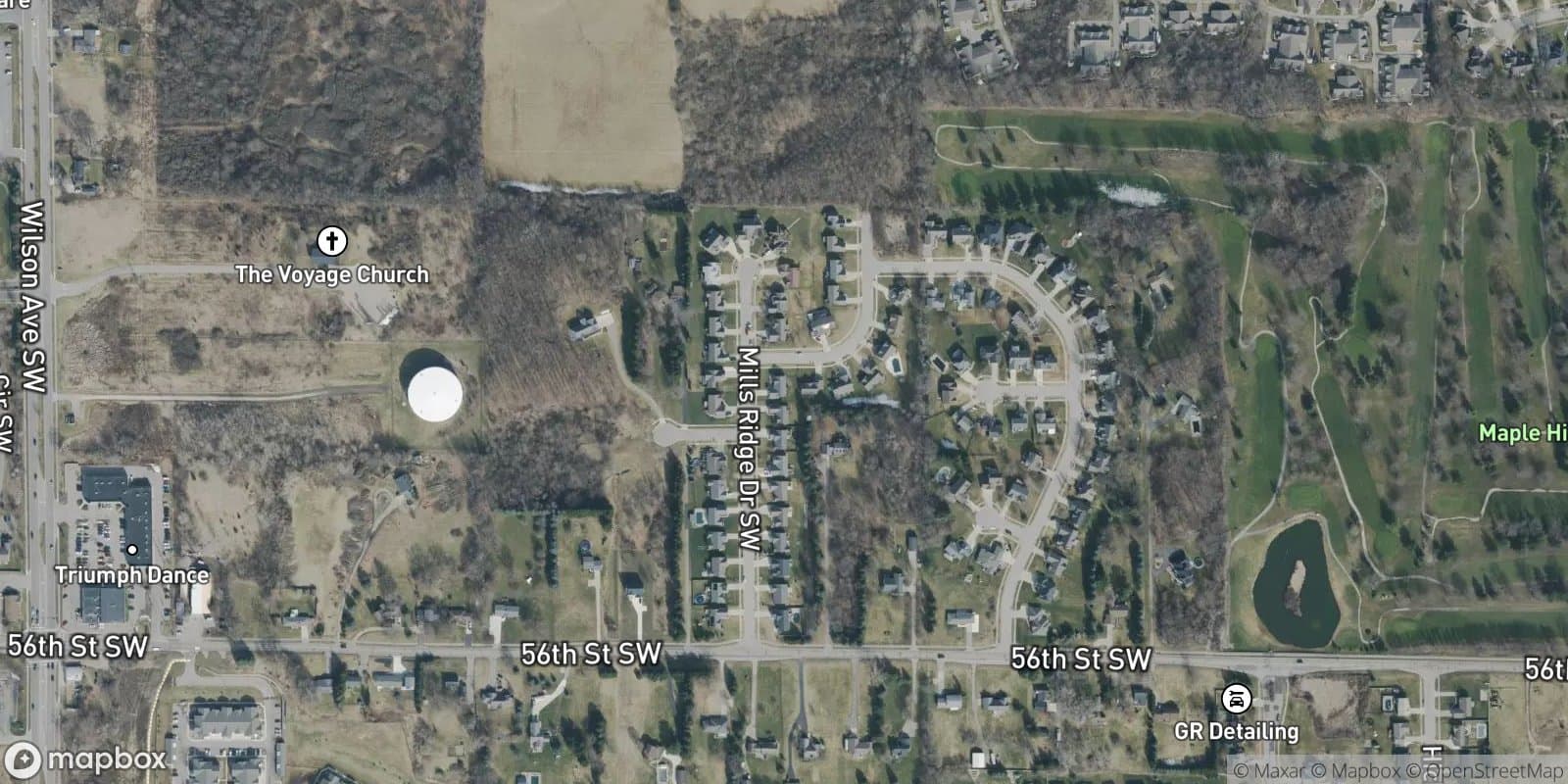 Mills Ridge — satellite view