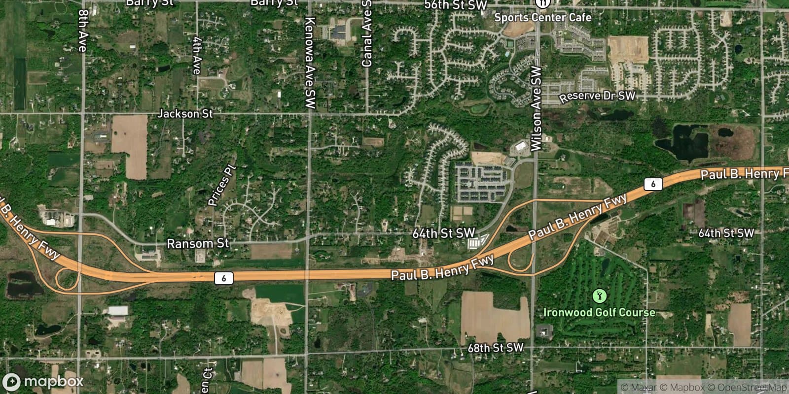 64th St & M-6 Fwy Area — satellite view