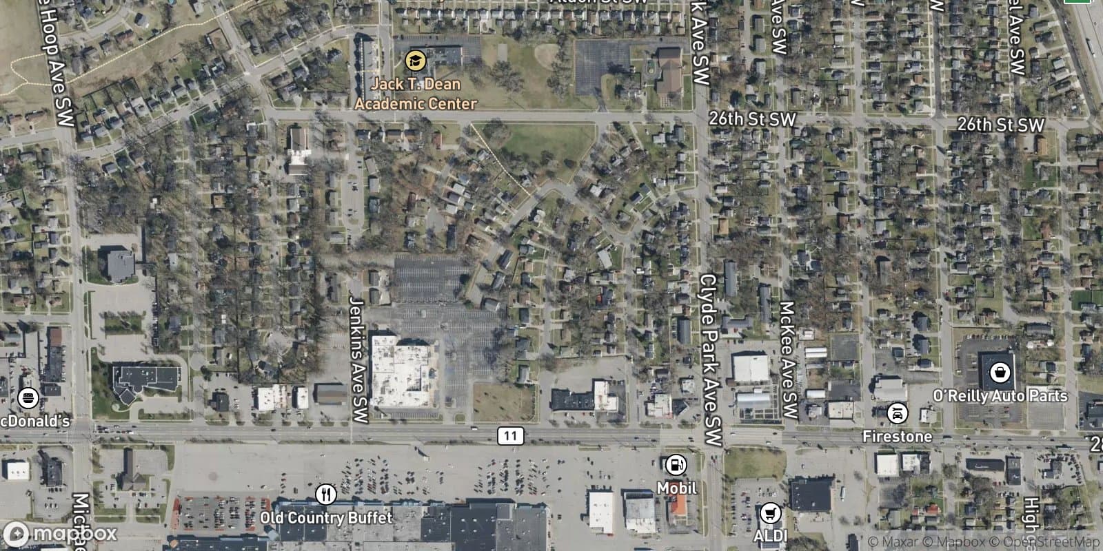 Clyde Park Hills — satellite view