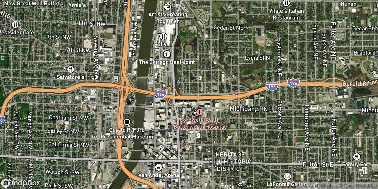 Dexter Fraction — satellite view