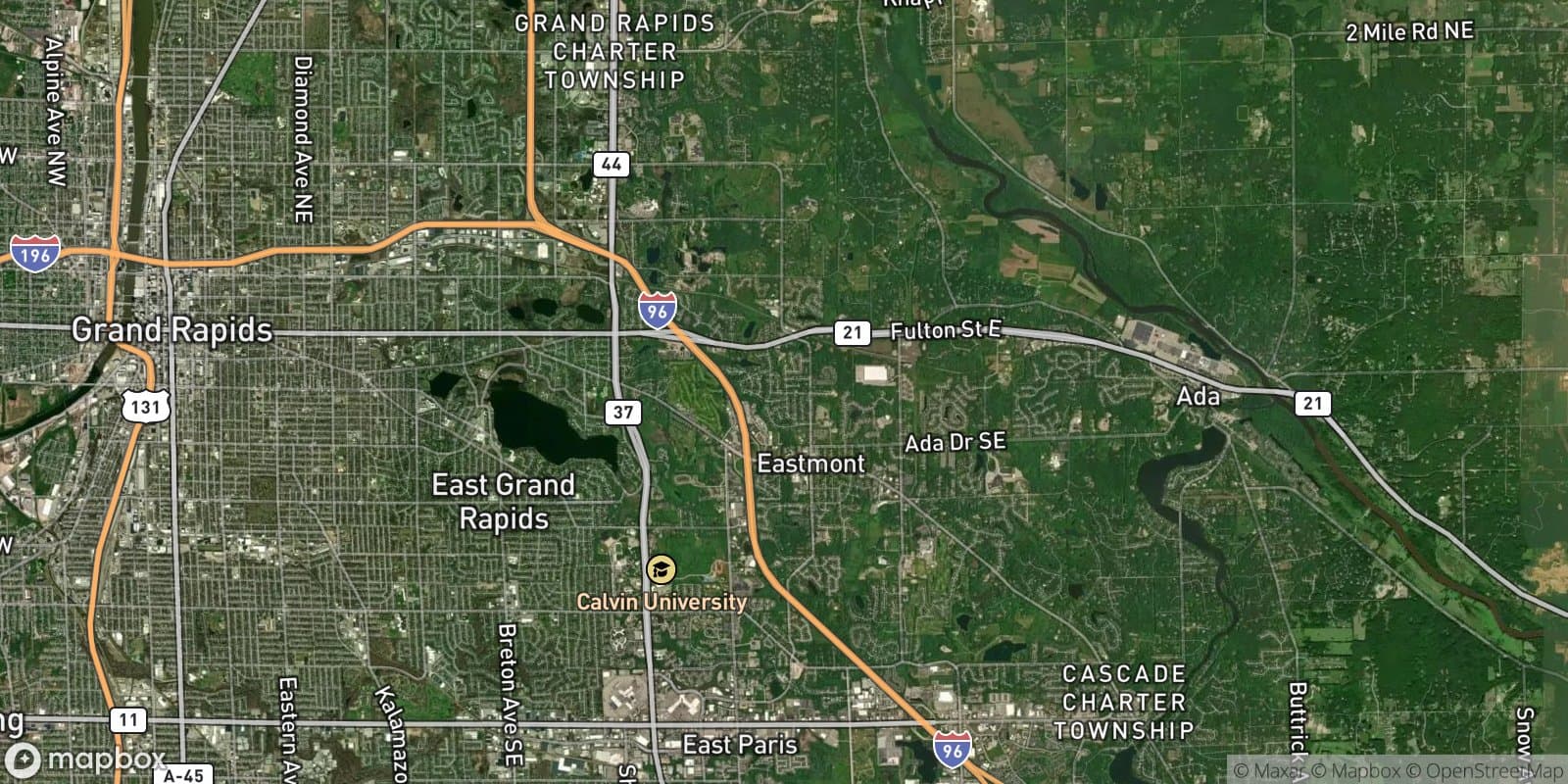 The Vineyard Area — satellite view