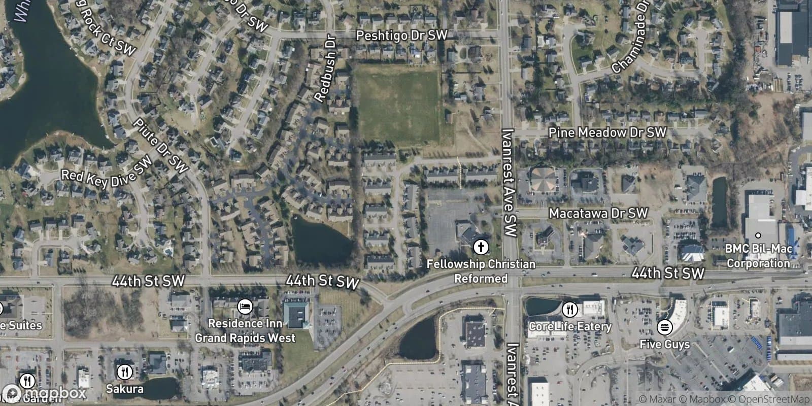 Town Crossing — satellite view