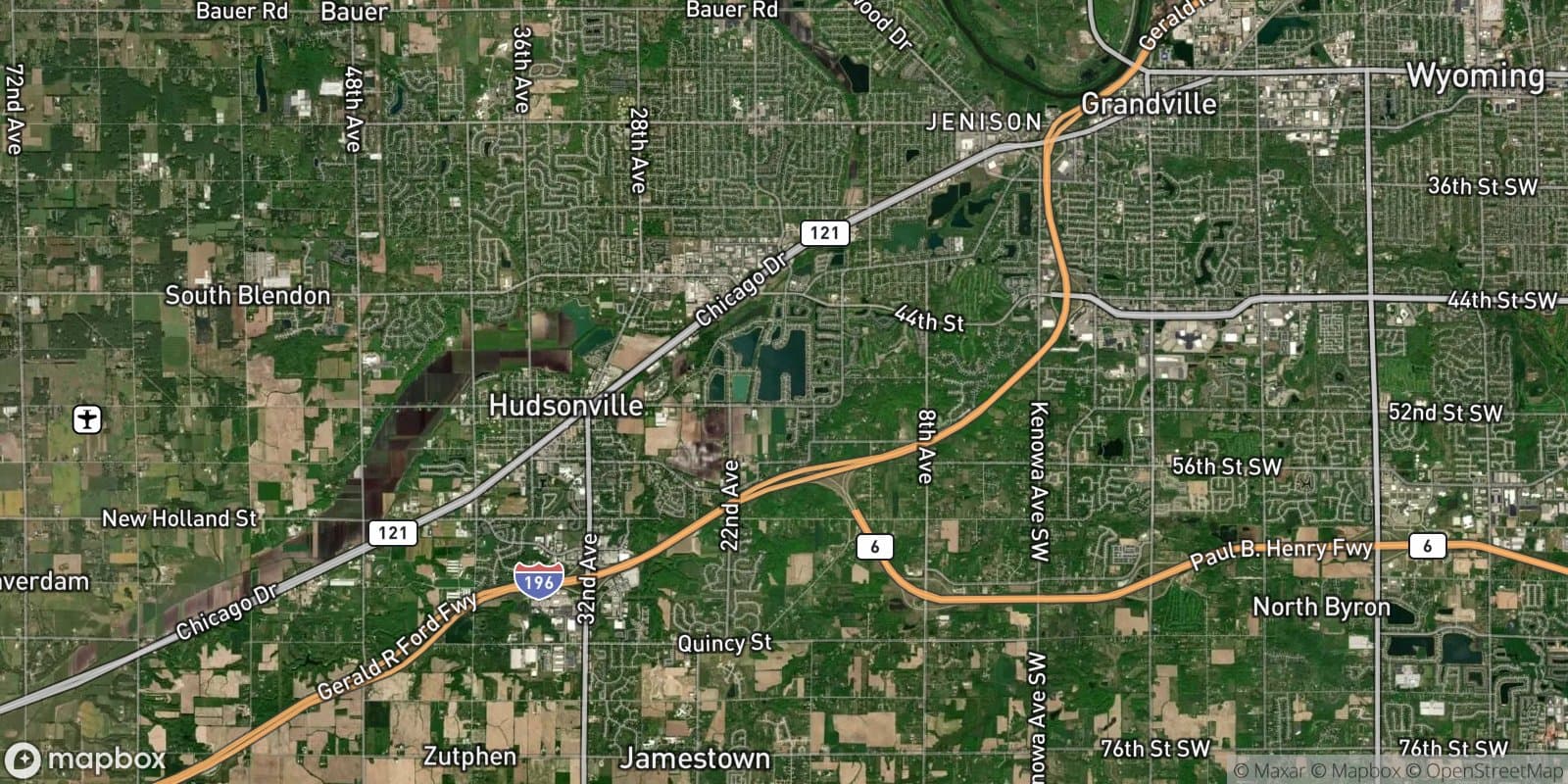 14th Avenue & Van Buren Street Area — satellite view