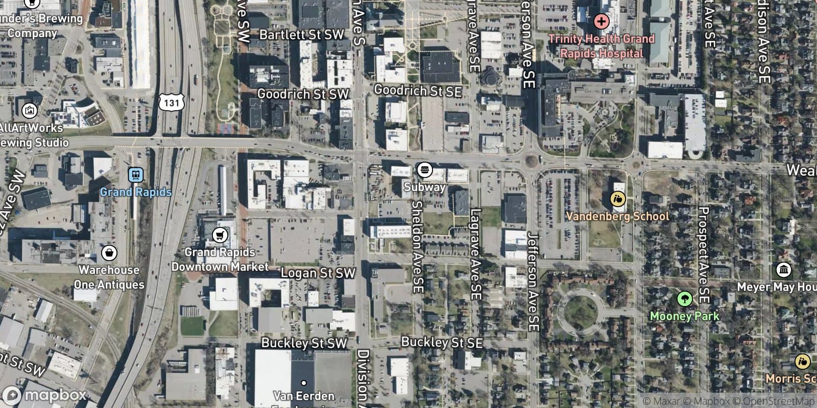Subdivision of Blks 3 & 6, Wenhams Addition To the City of Grand Rapids, Amended Plat of — satellite view