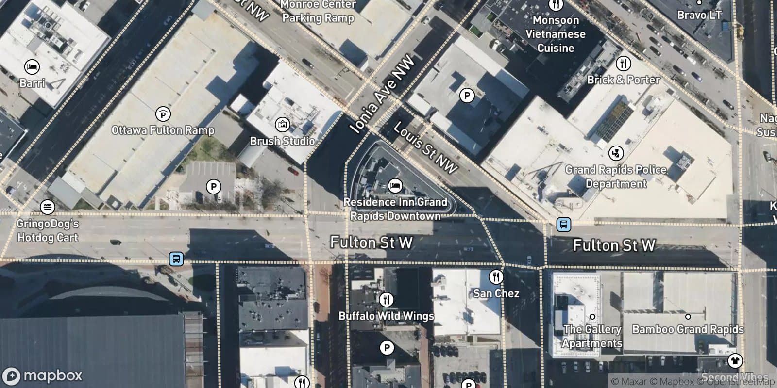 Village of Grand Rapids (Campau Plat) Amended Plat of Lots 1 & 2 , Section 14 & A Vacated Portion of Louis St — satellite view