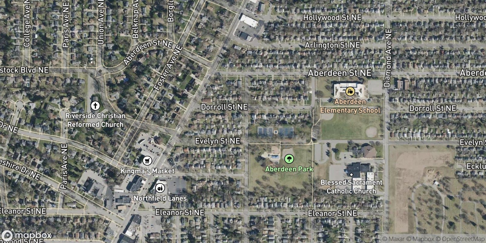 Plainfield Heights Add — satellite view