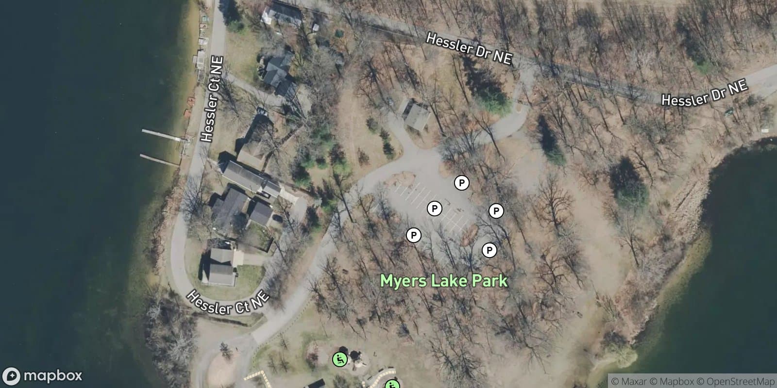 Myers Lake Park, Amended Plat of Lots 10 Through 13 Inclusive and Lots 20 Through 24 Inclusive and Adjacent Vacated Portion of Crooked Way — satellite view