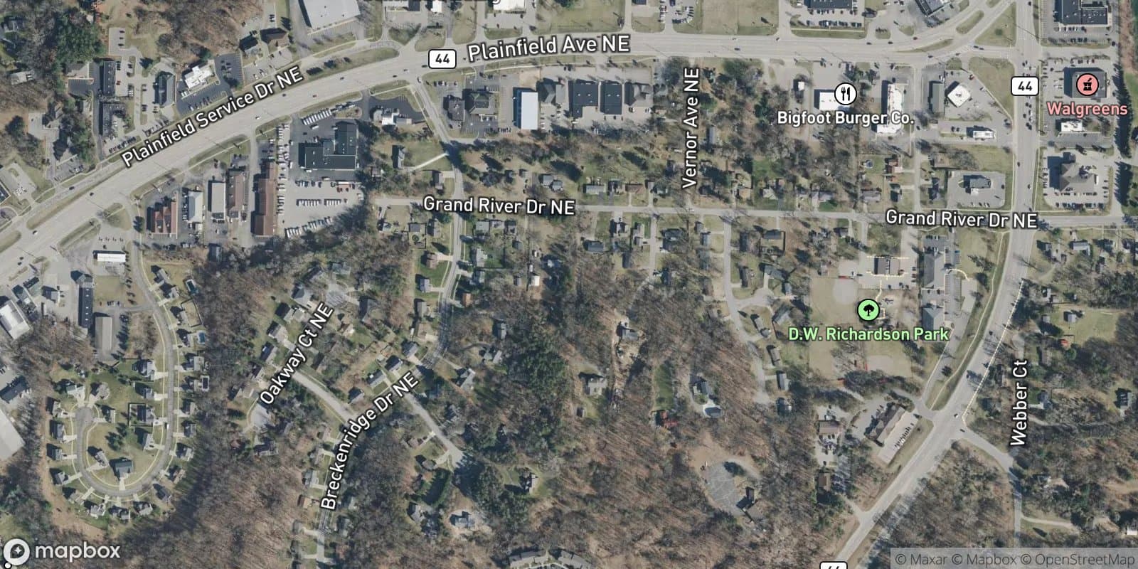 Plainfield Acres — satellite view