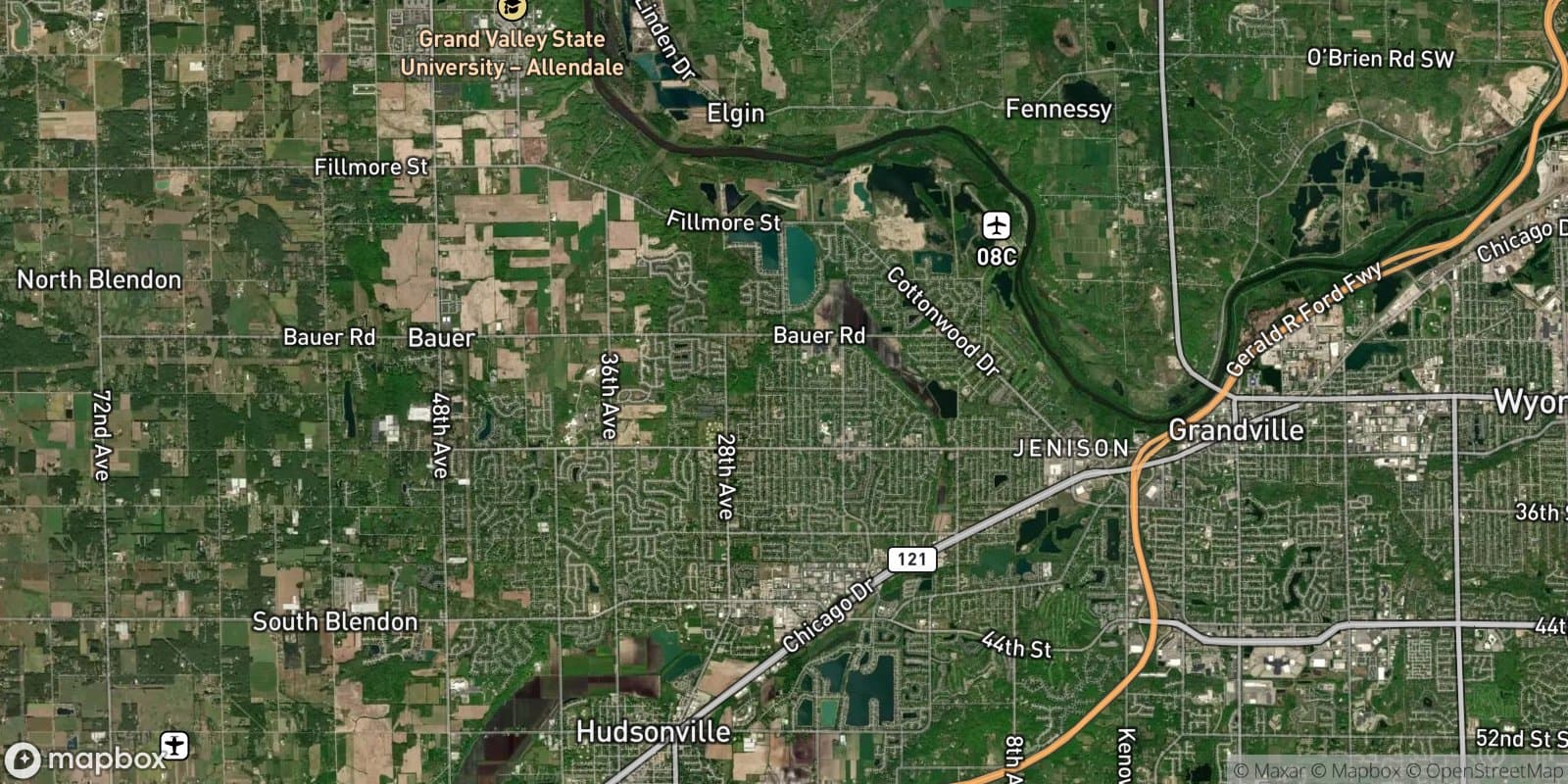 Lamplight Estates Area — satellite view