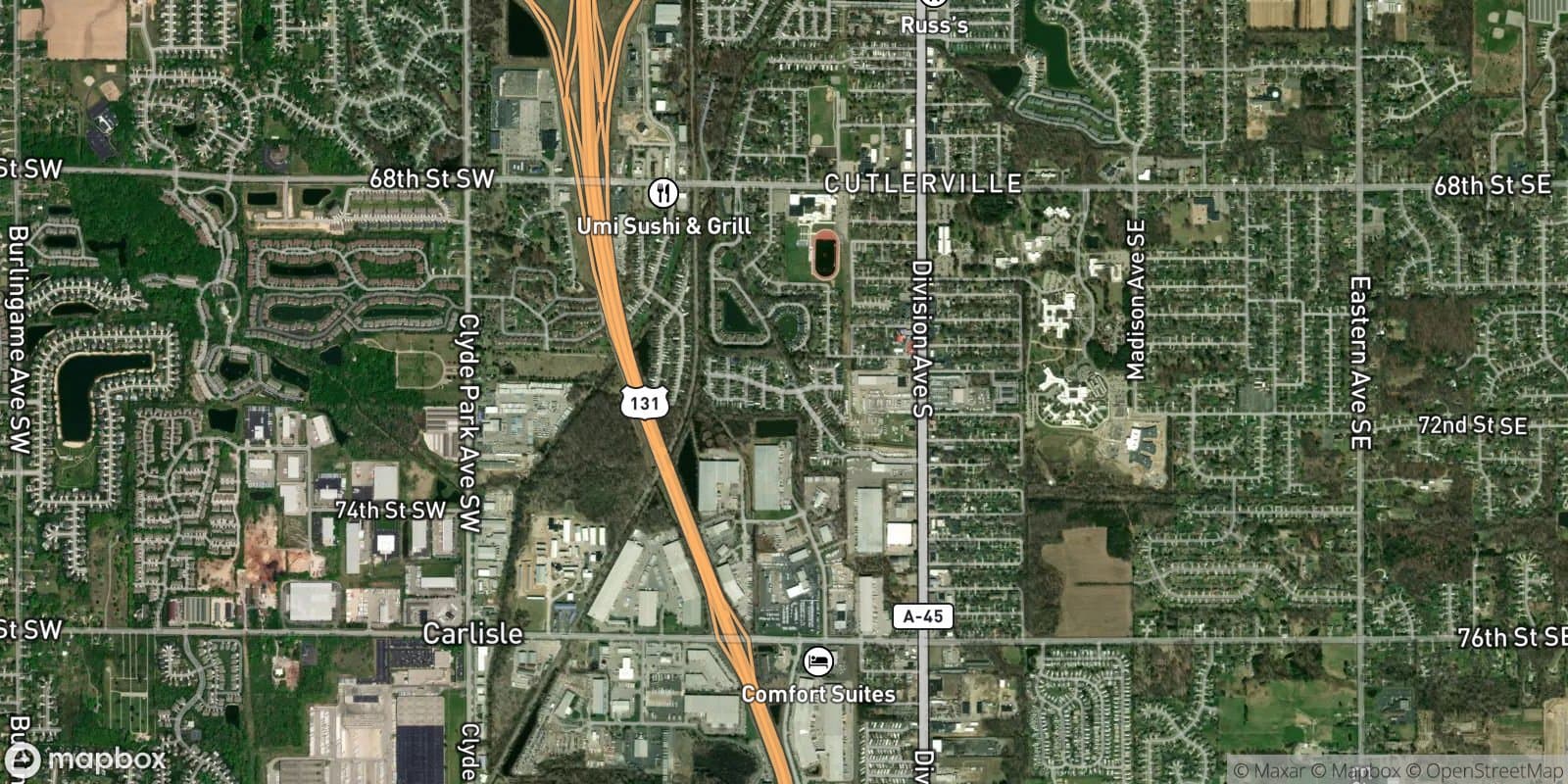 76th Street Industrial Park Plat Area — satellite view