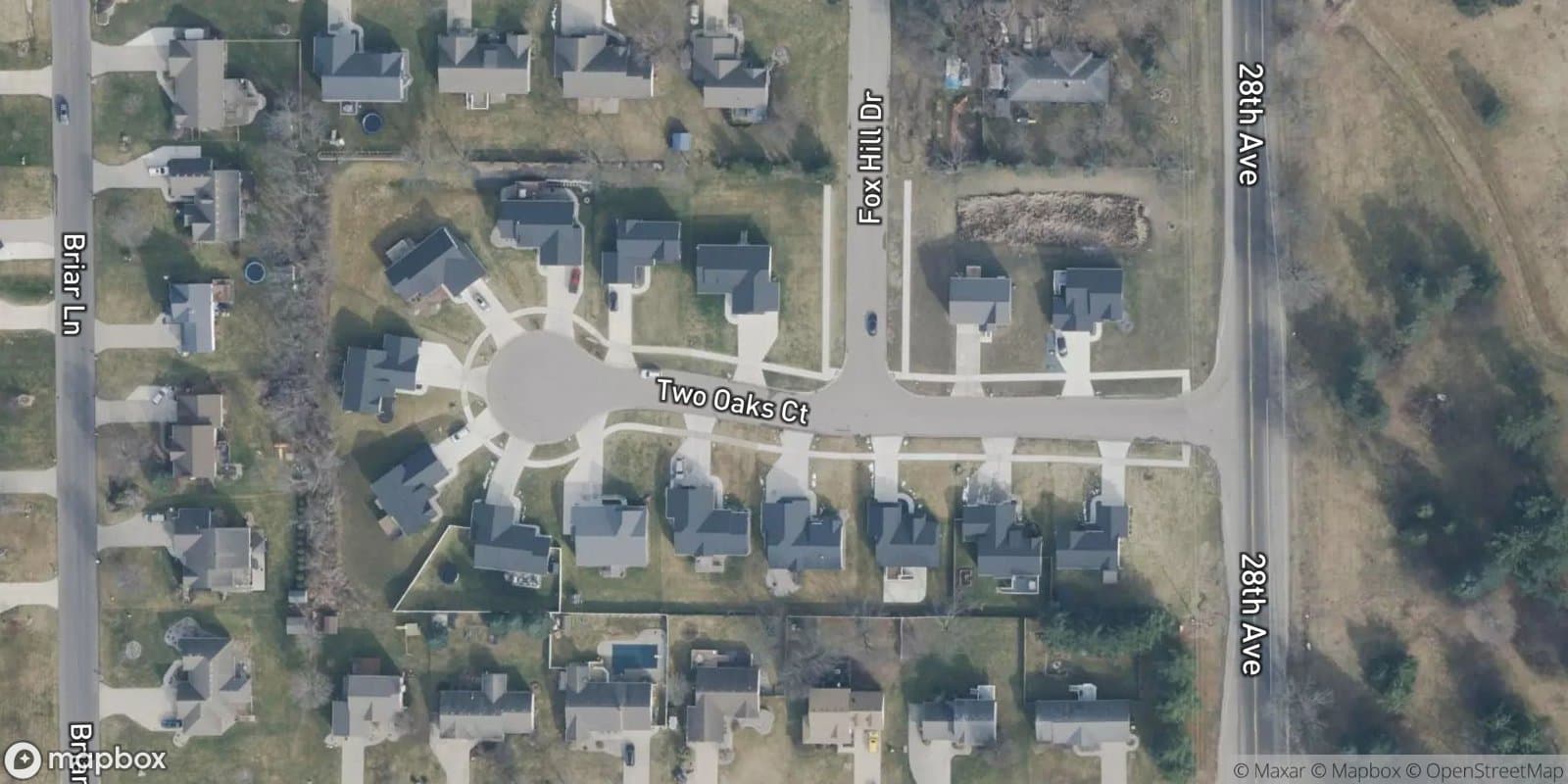 Two Oaks — satellite view