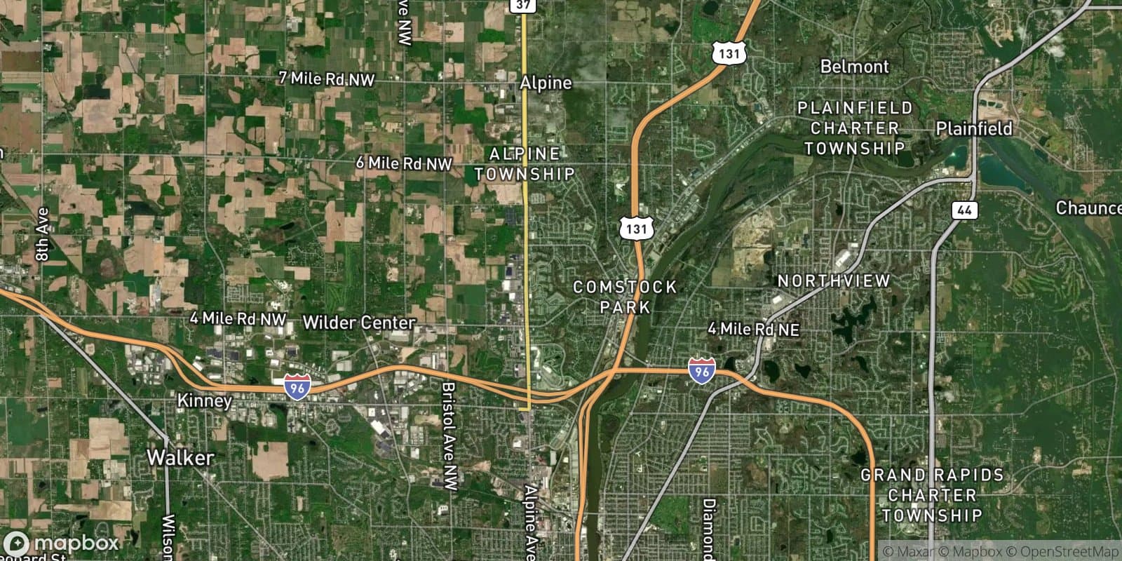 4 Mile Rd & Alpine Ave Area — satellite view