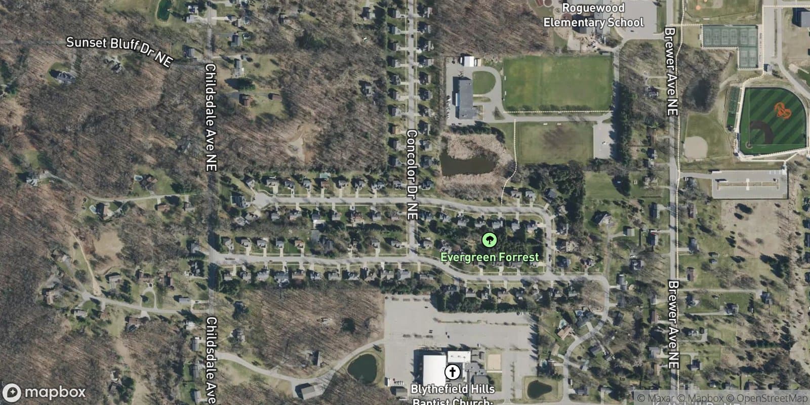 Evergreen Meadows — satellite view