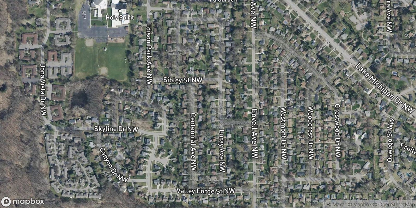 Grosse Pointe Estates — satellite view
