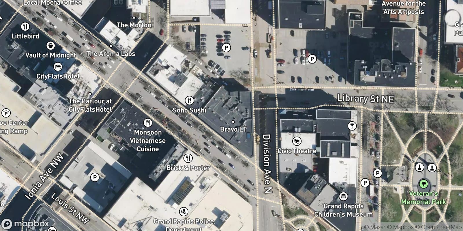 Peck Building Condominiums — satellite view