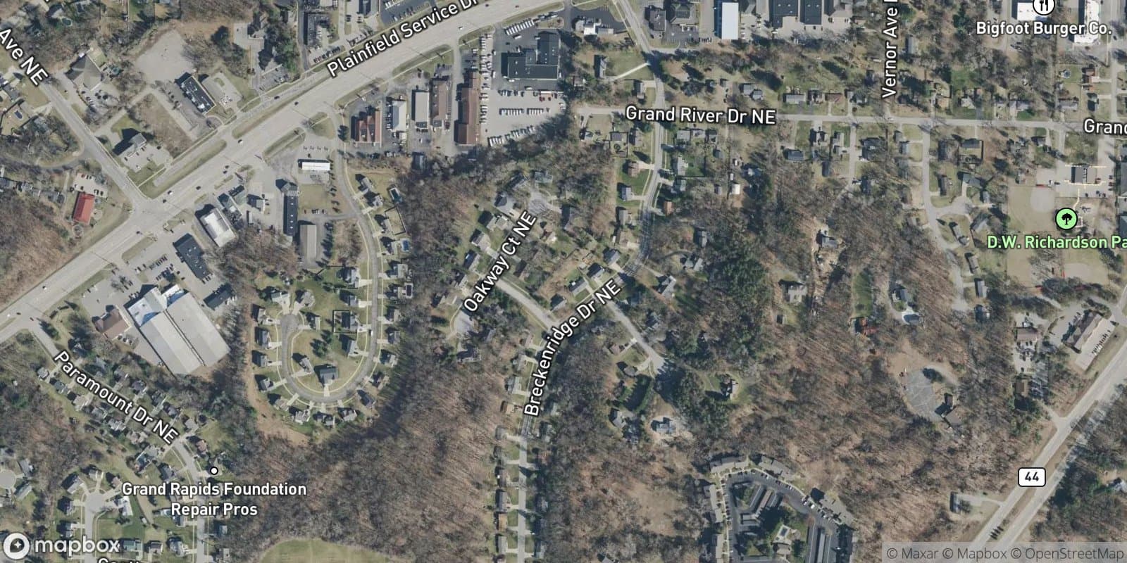 Woodridge Estates — satellite view