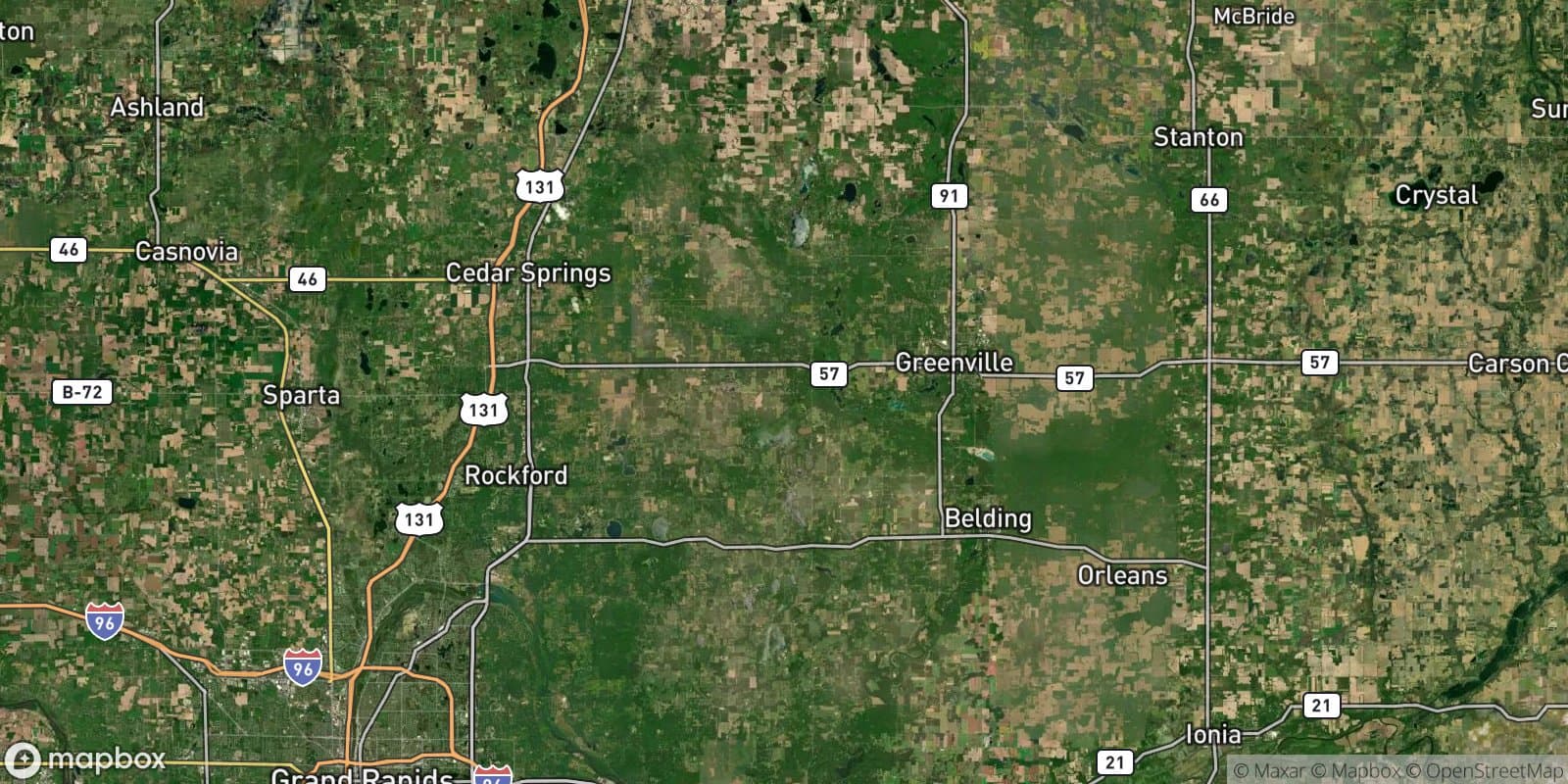 Oakfield Township — satellite view