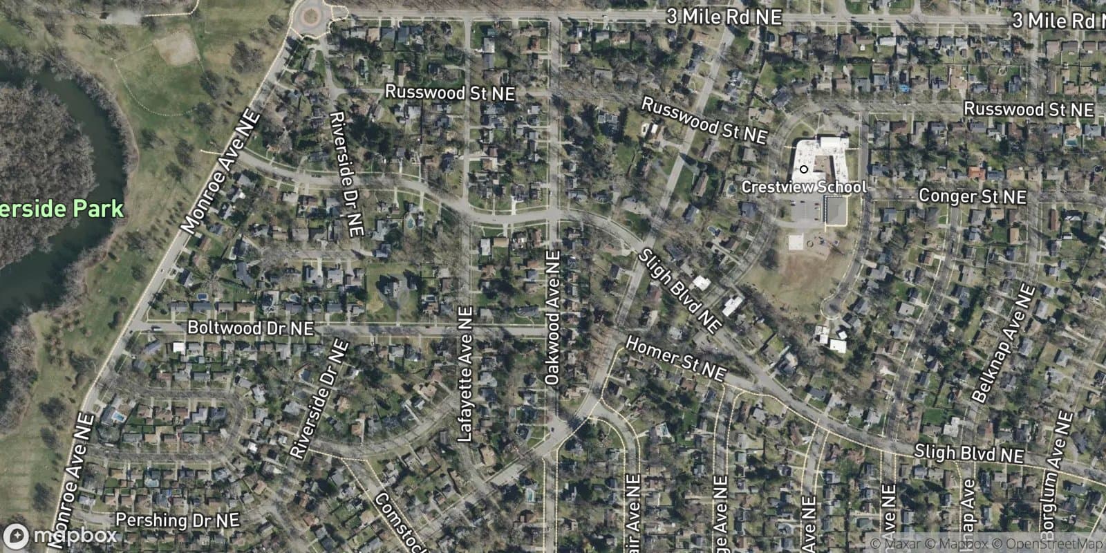 Riverside Gardens — satellite view