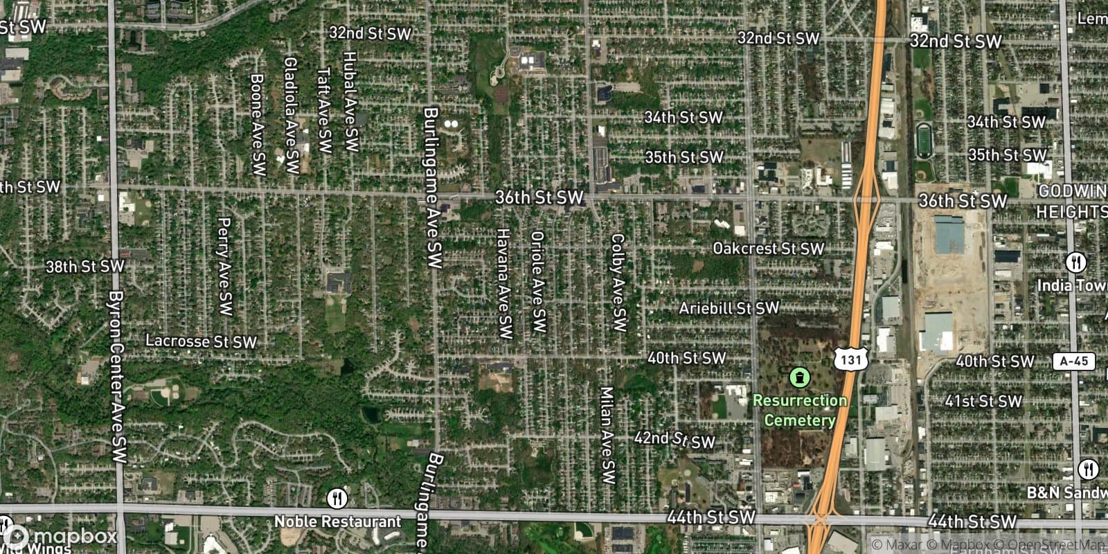 Sunset Gardens — satellite view