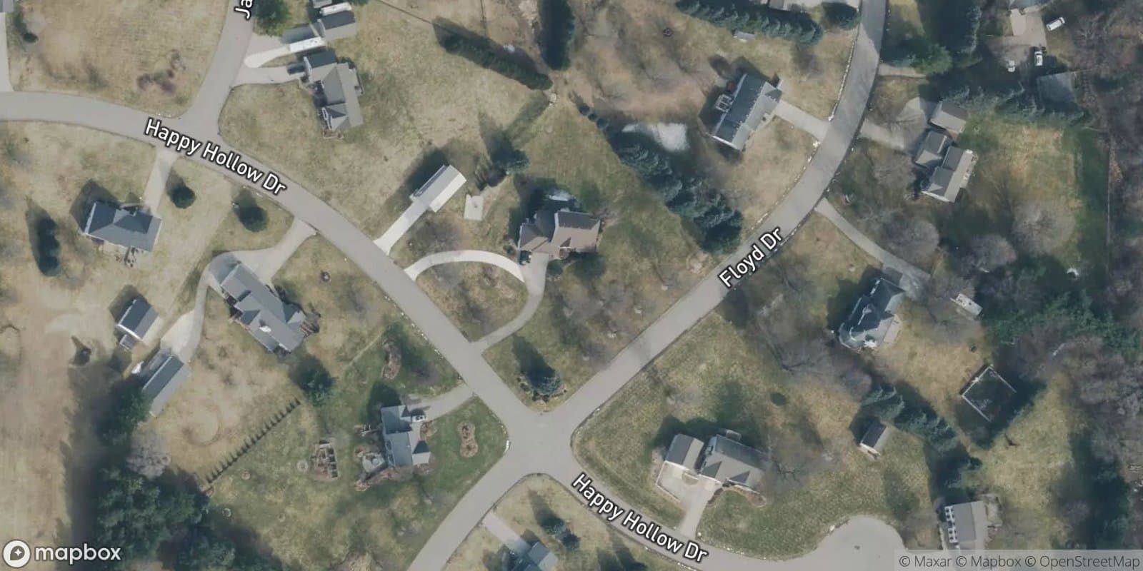 Happy Hollow Lane — satellite view