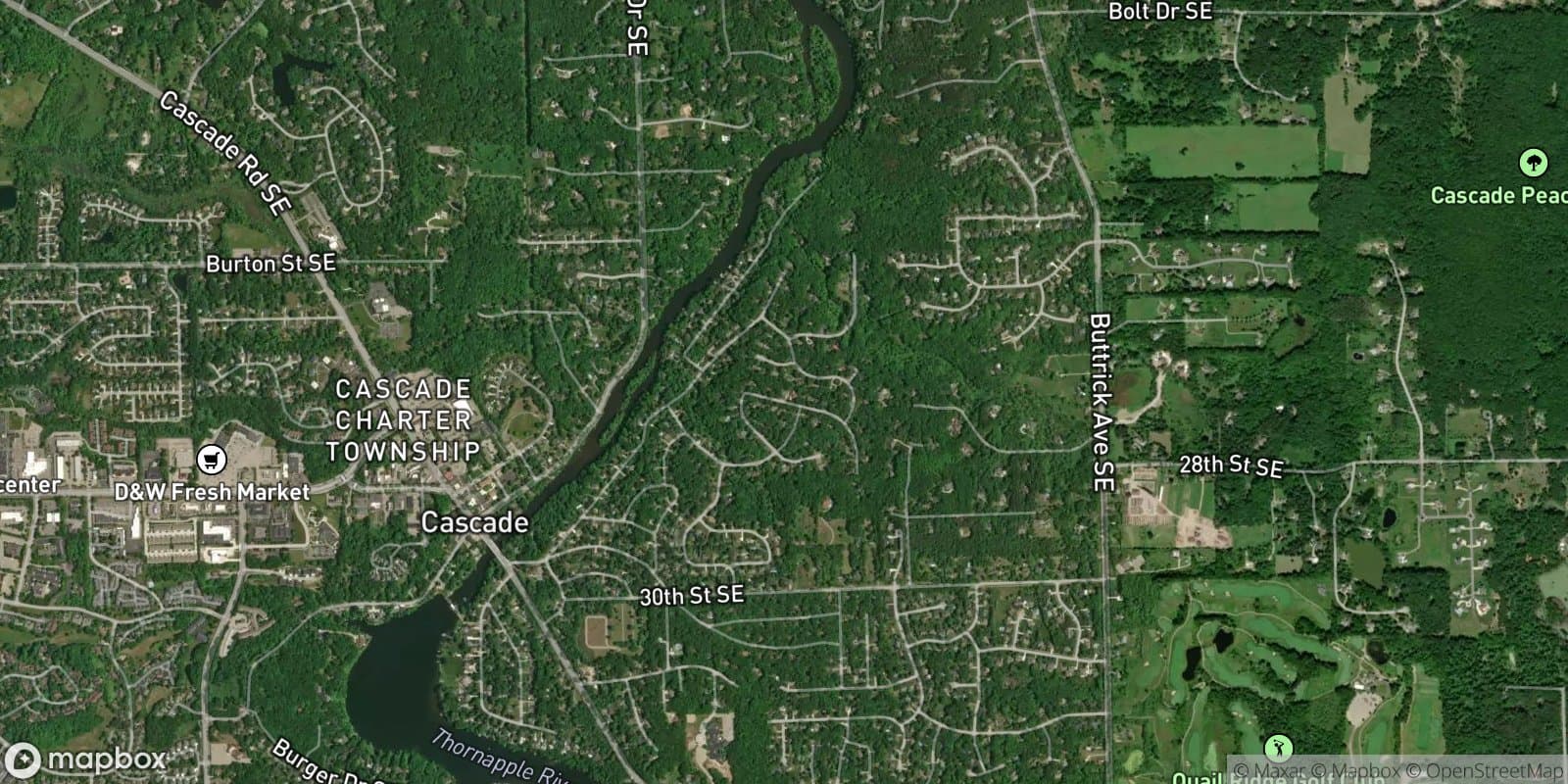 Cascade Woods — satellite view