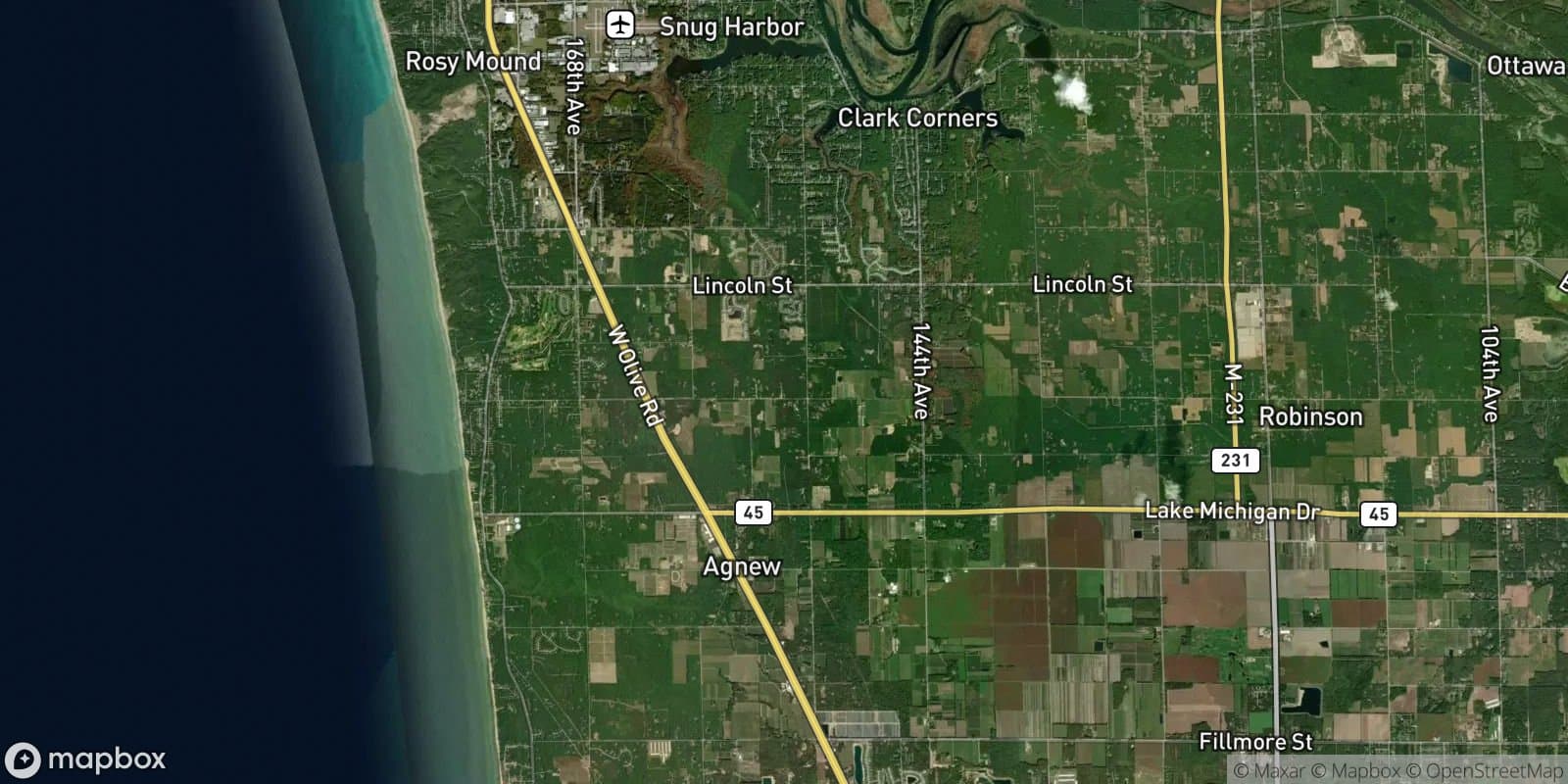 Lincoln Street & Us-31 Northbound Area — satellite view