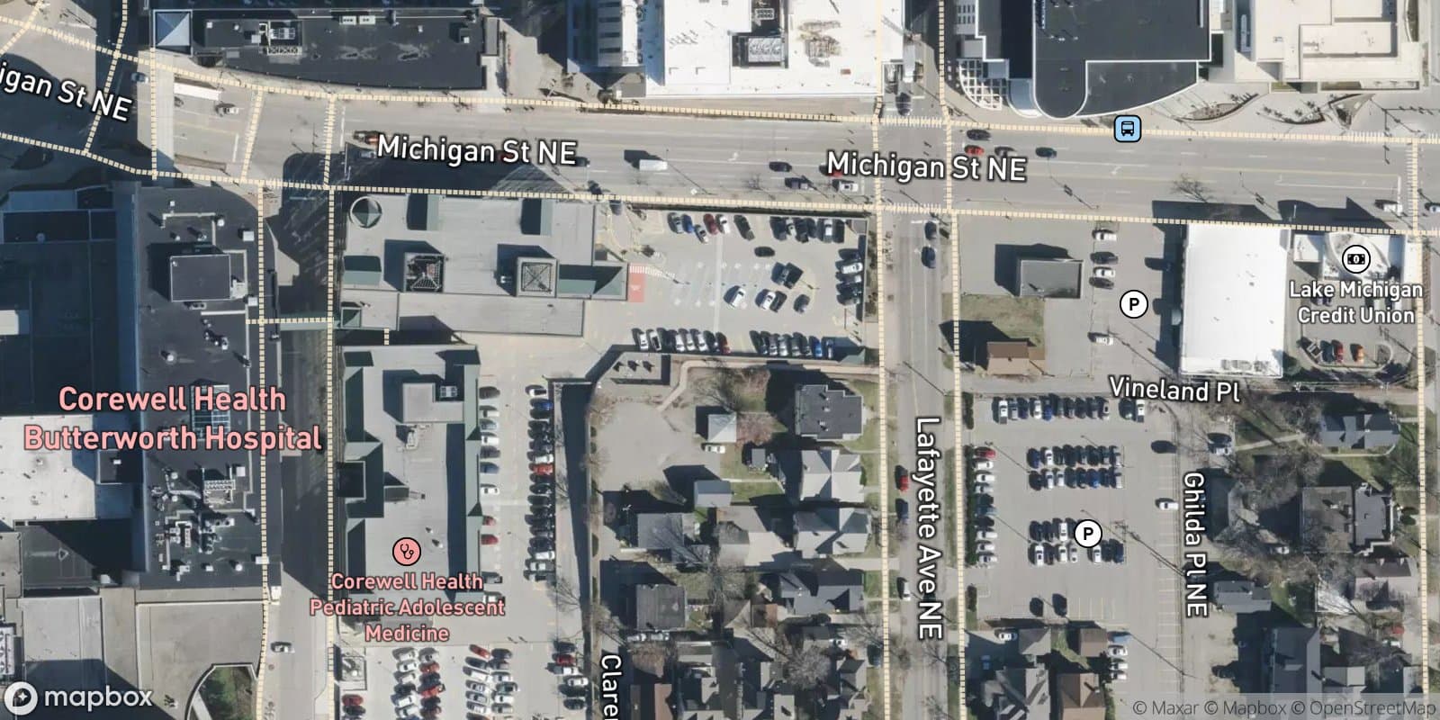 Kendall'S 2nd Addition, Amended Plat Lots 5 Thru 10 Incl, Blk 16 & Adj Vac Michigan St Alley & Adj Vac Lafayette Ave Alley Kendall'S 2nd Addition Liber 1 Page 79, & Lots 4 & 5 of Amended Plat of Lots 1, 2, 3, 4, & 20 & Adj Vac Michigan St Alley, Blk 16 — satellite view