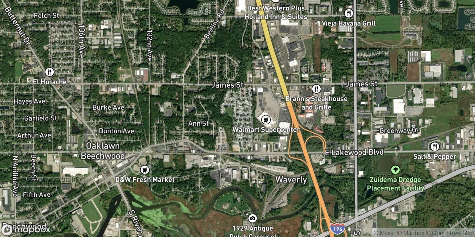 James Street & Us-31 Southbound Area — satellite view