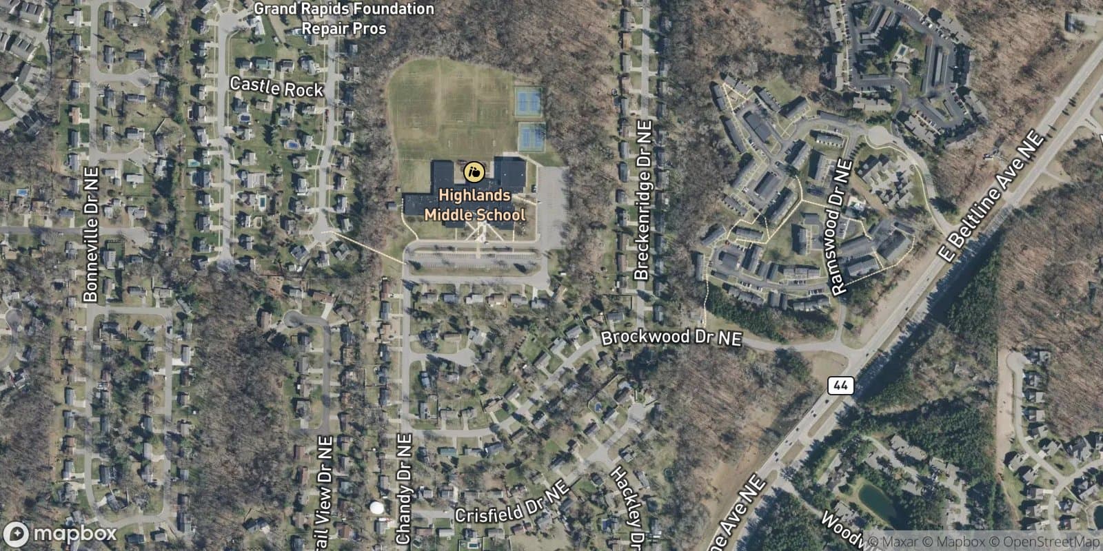 Plainfield Highlands — satellite view