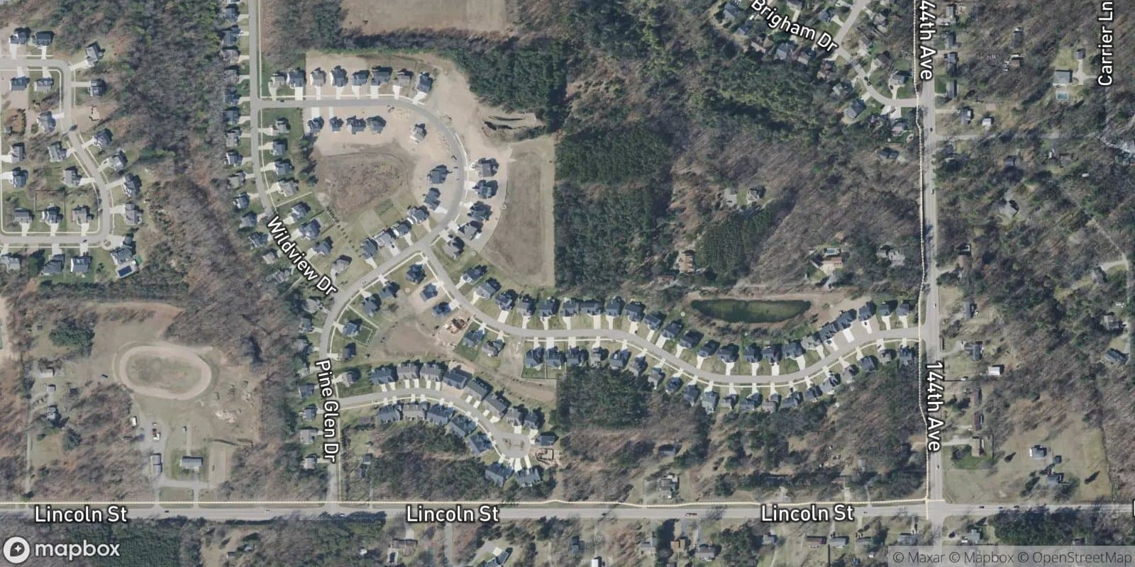 Lincoln Pines Subdivision — satellite view