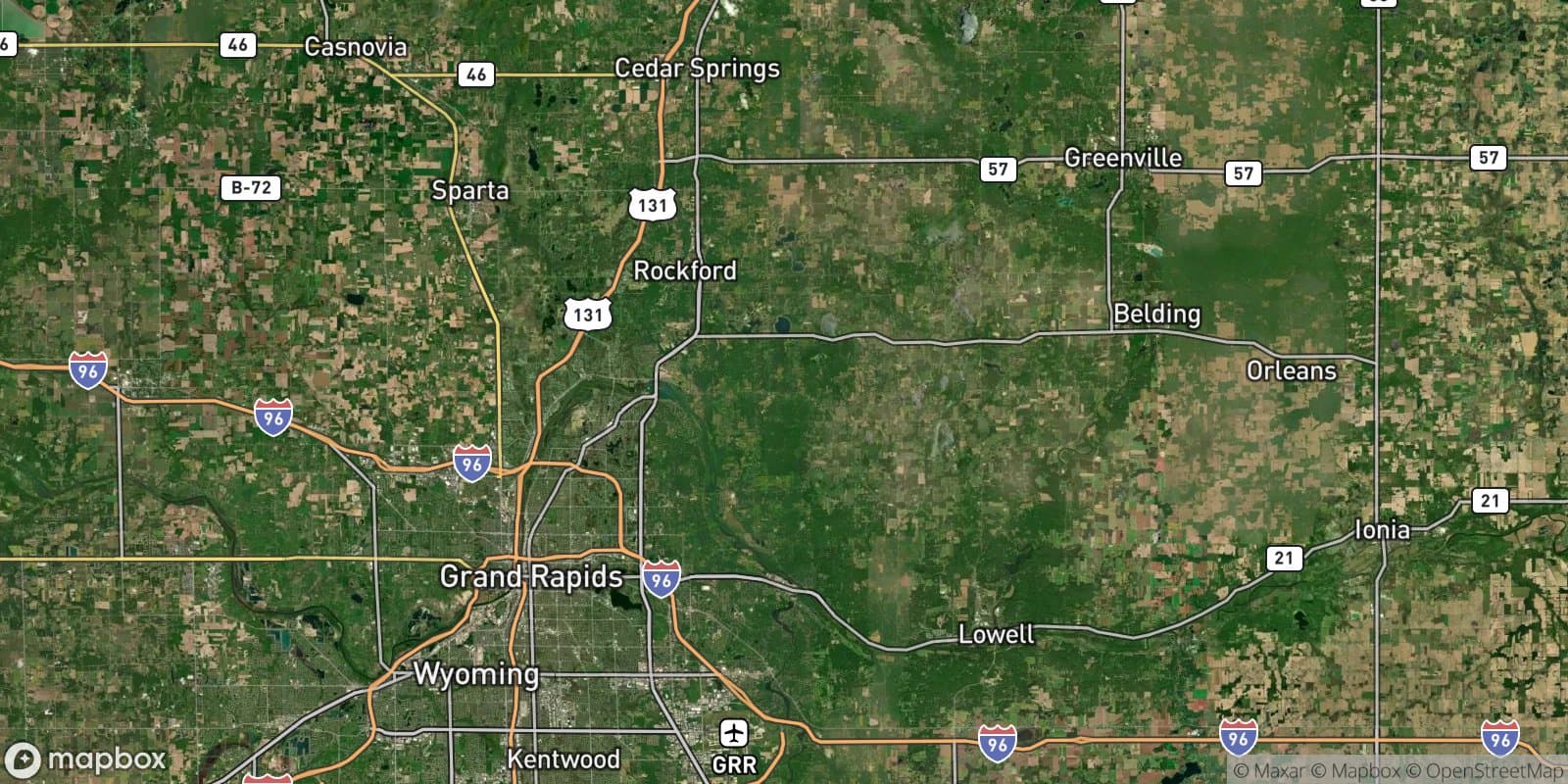 Cannonsburg Rd & Myers Lake Ave Area — satellite view