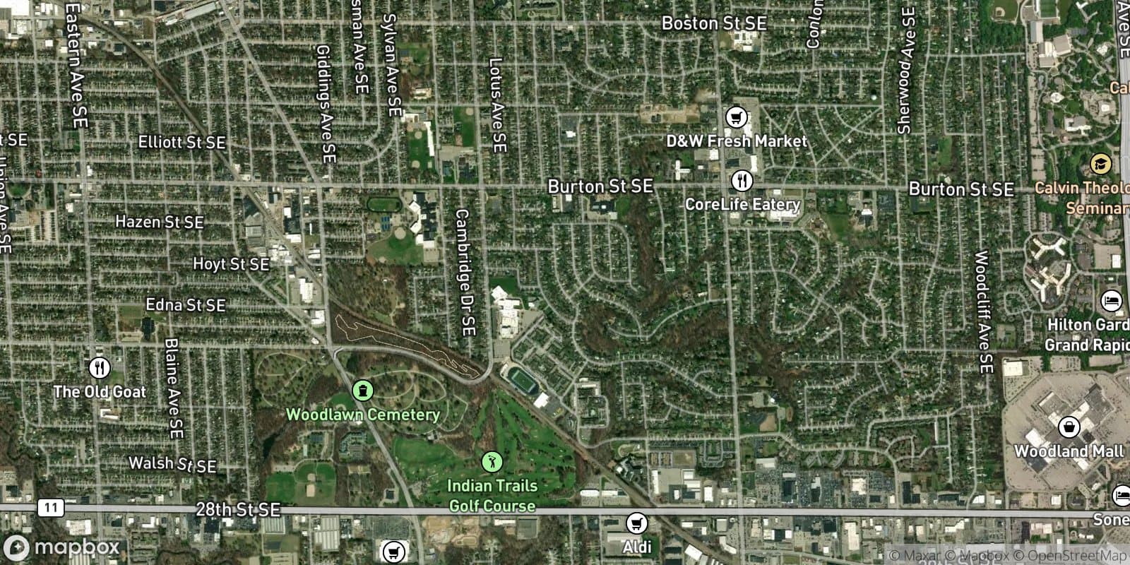 Indian Village — satellite view