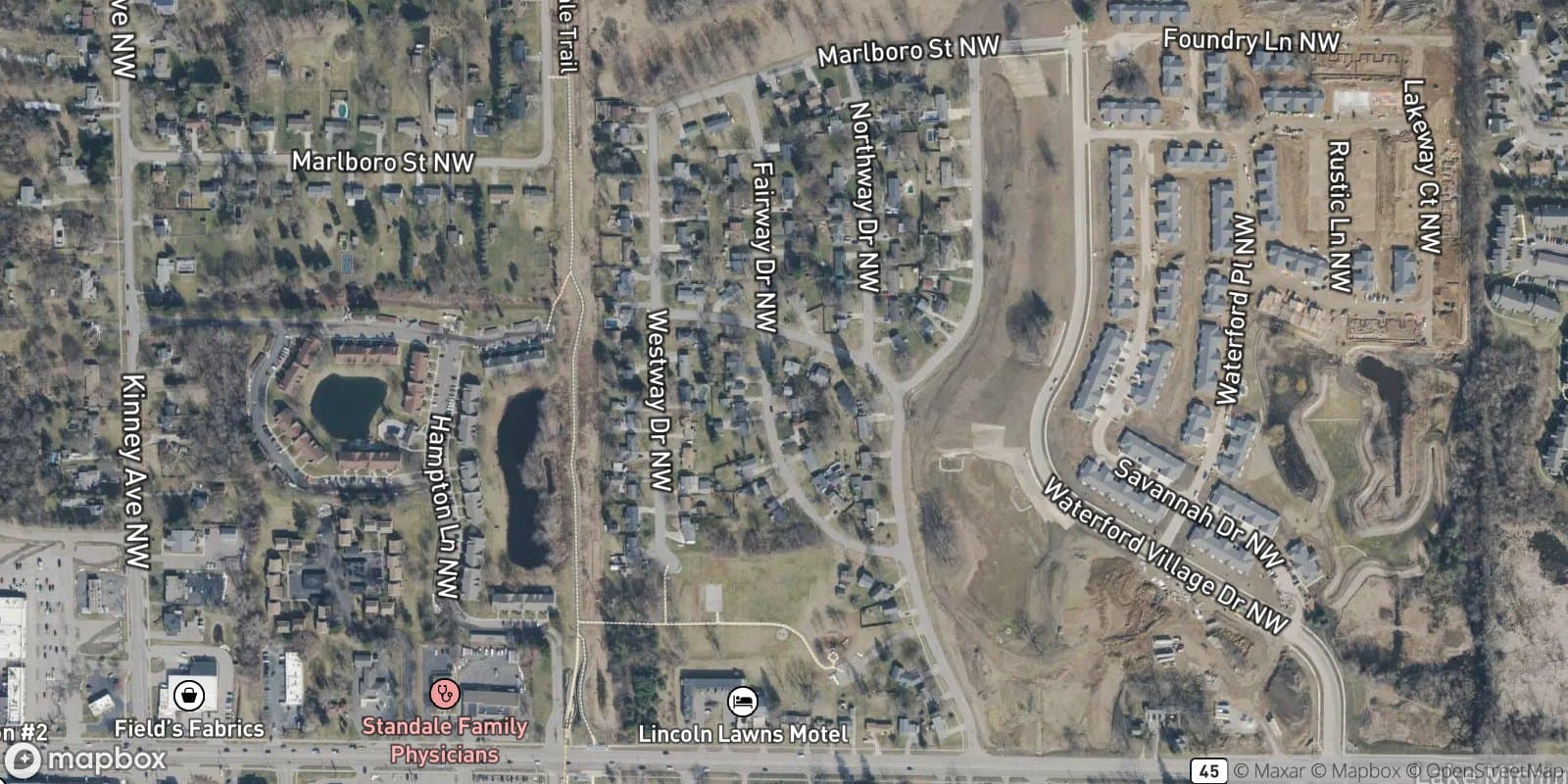 Lincoln Lawns — satellite view