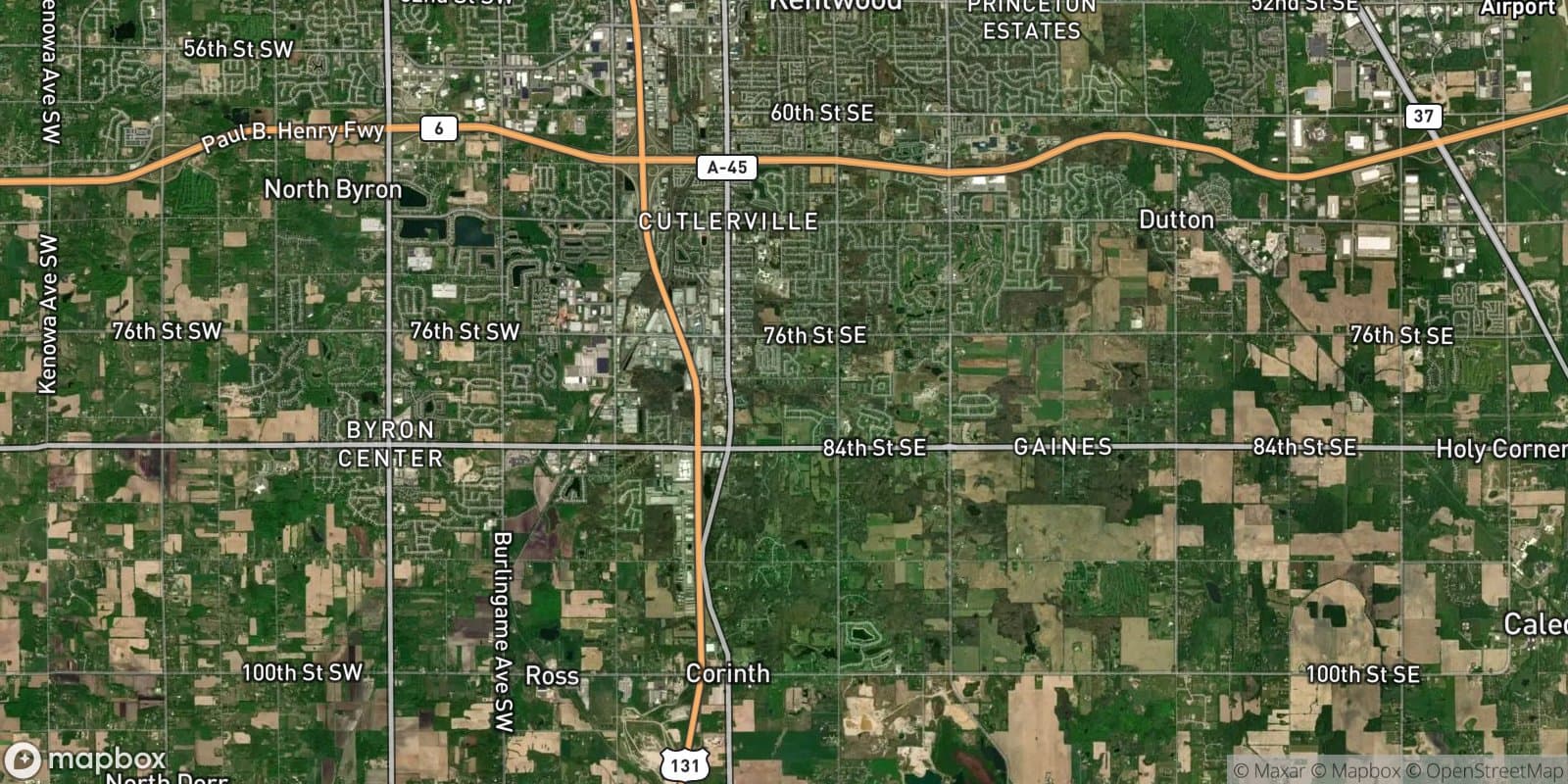 S Division Ave & 76th St Area — satellite view