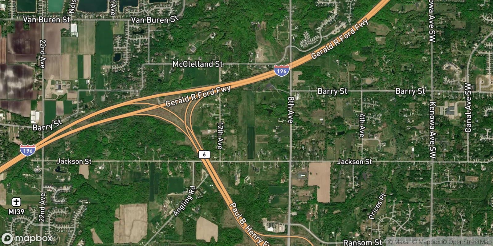 8th Avenue & Van Buren Street Area — satellite view