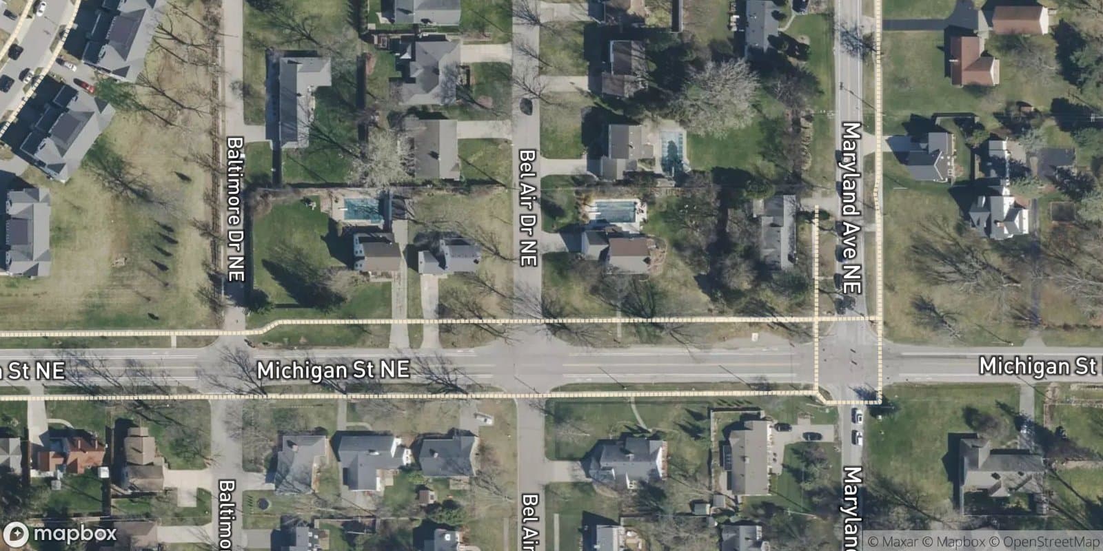 Michigan Oak Plat — satellite view