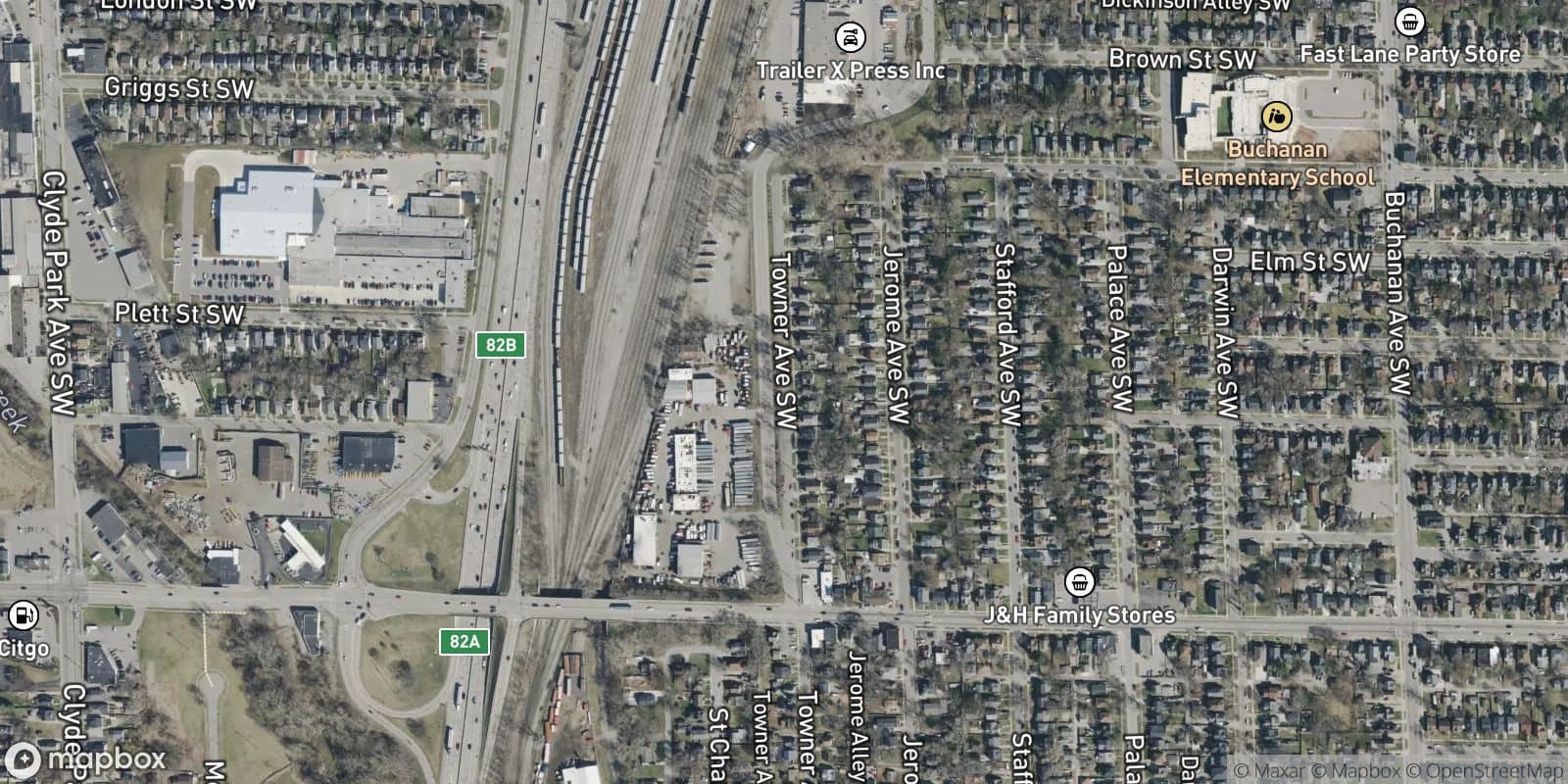 Towner & Sutter Add. — satellite view