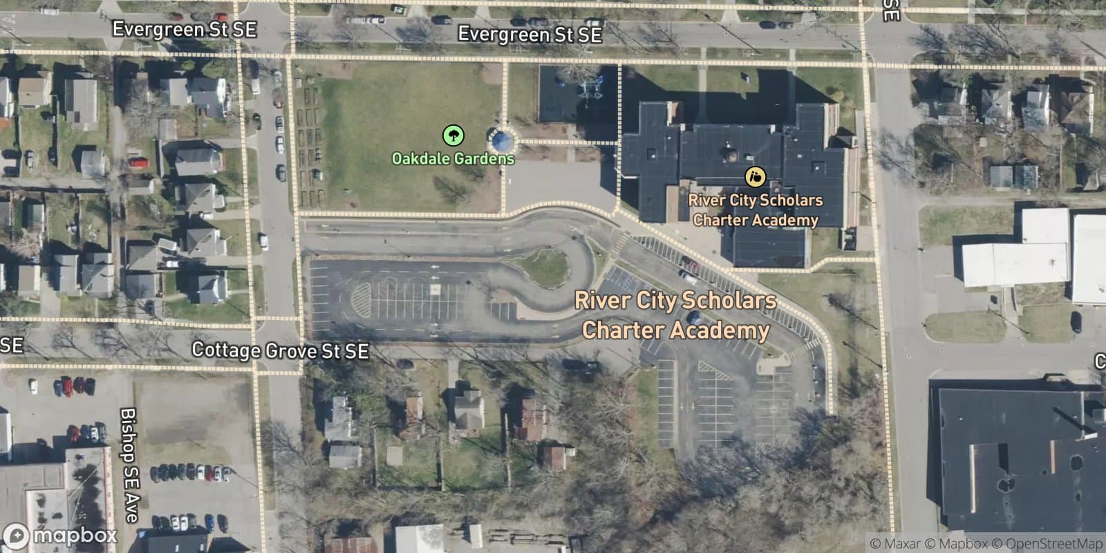 Oakdale Park Add, Amended Plat of Lots 16 Through 22 and Portions of the Vacated Alleys in Block 3 and the Vacated Portions of Cottage Grove Street — satellite view