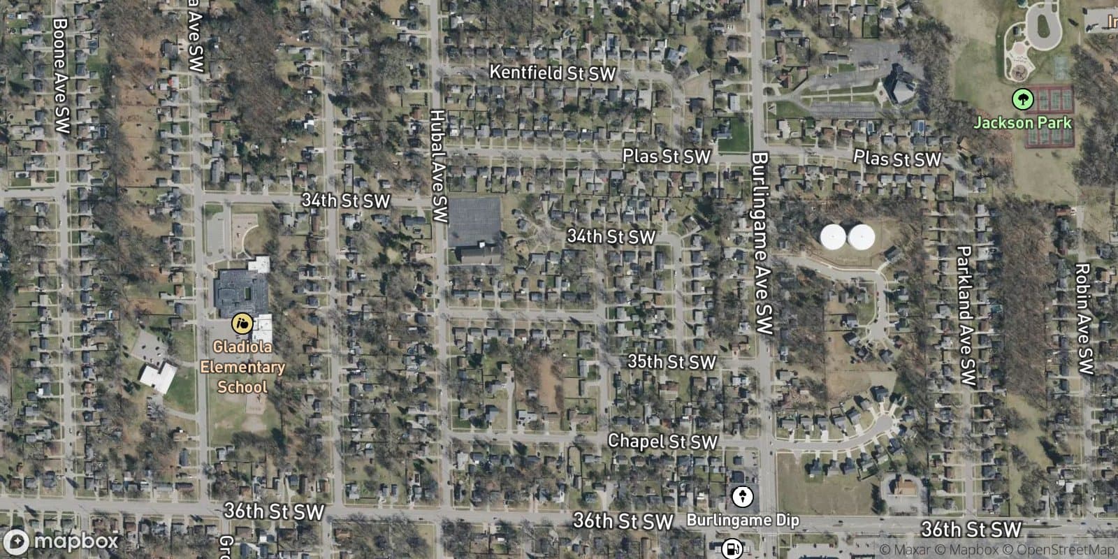 Southwest Ranches — satellite view