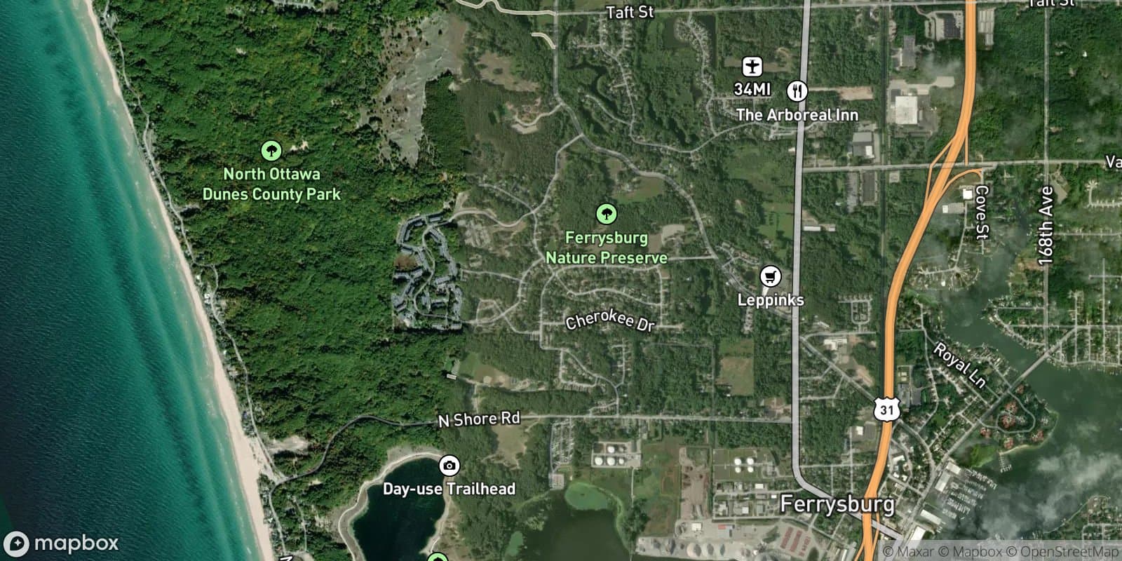 South Holiday Hills — satellite view