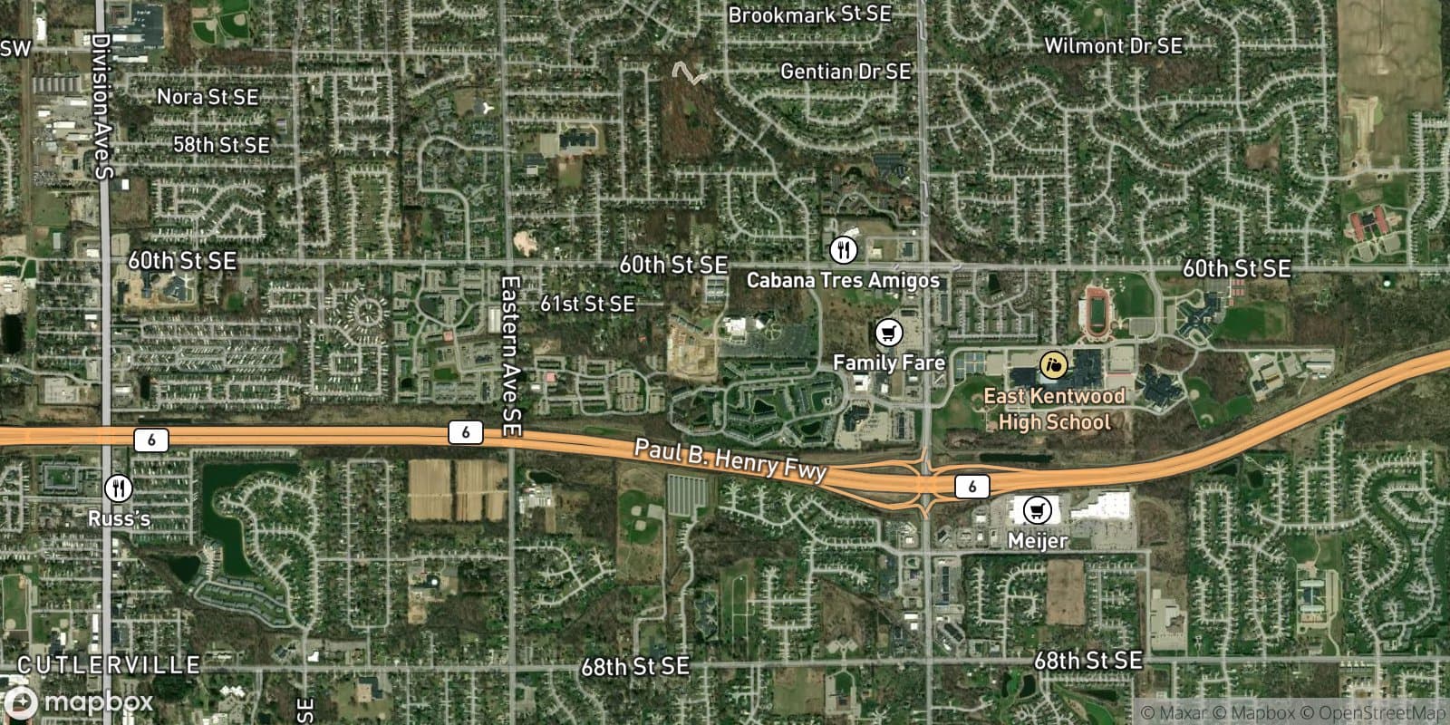 60th St & Kalamazoo Ave Area — satellite view