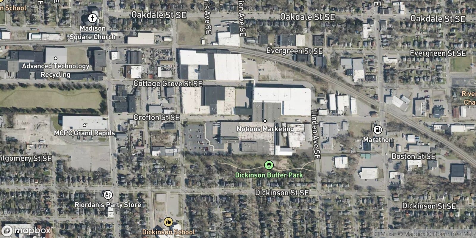 Weston & Meigs' Addition, Amended Plat of Lots 1-14 & Vac Alleys, Blk 13, Lots 1-14 & Vac Alleys, Blk 14 & Vac Portions of Weston St, Union Ave, Paris Ave — satellite view