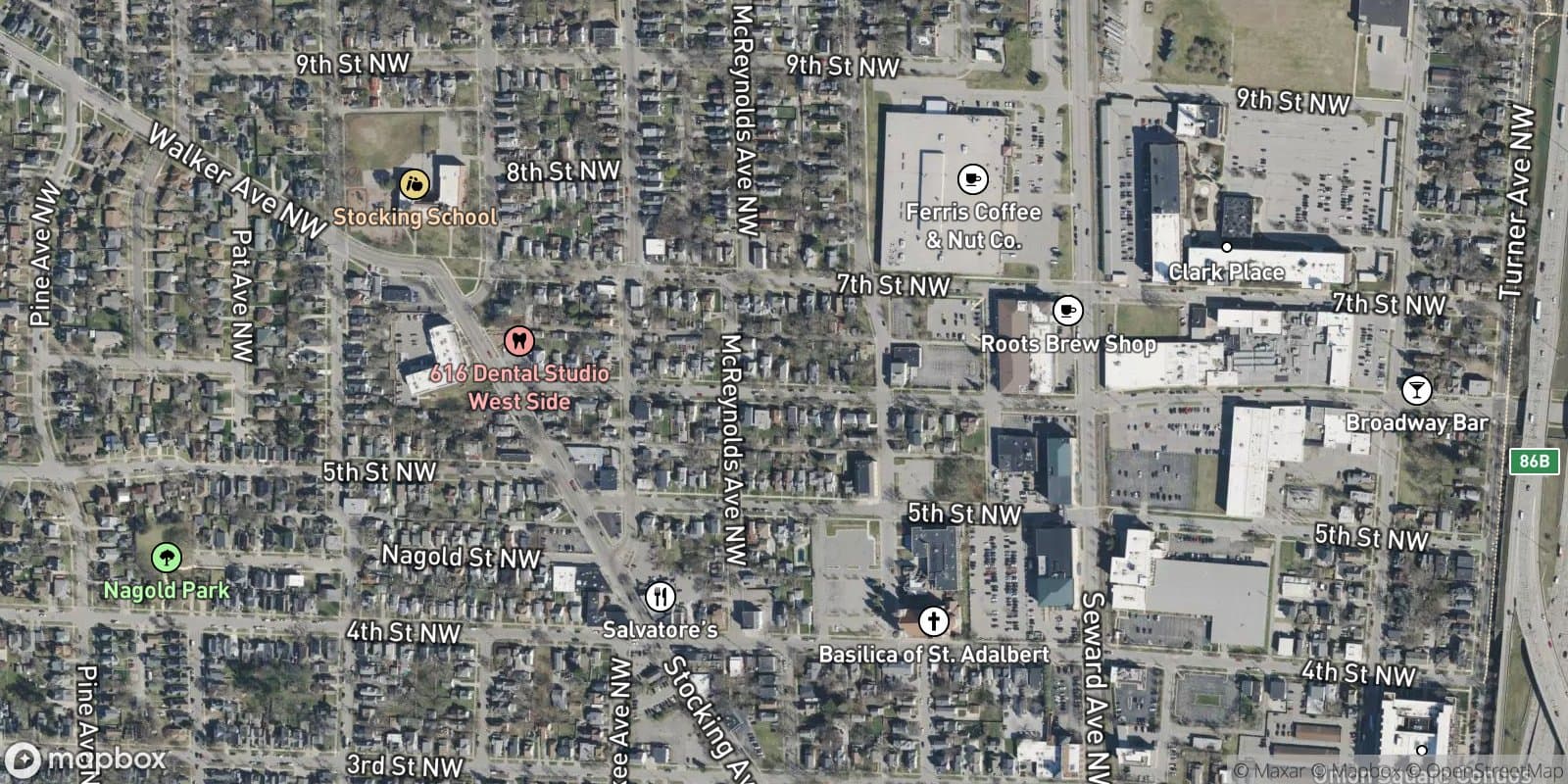 Van Buren & Turners Add. — satellite view