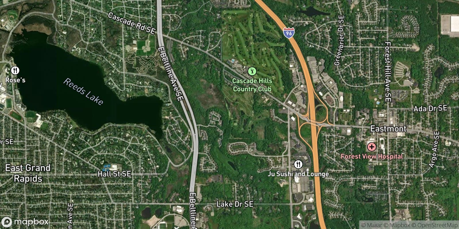 East Beltline Ave & Cascade Rd Area — satellite view