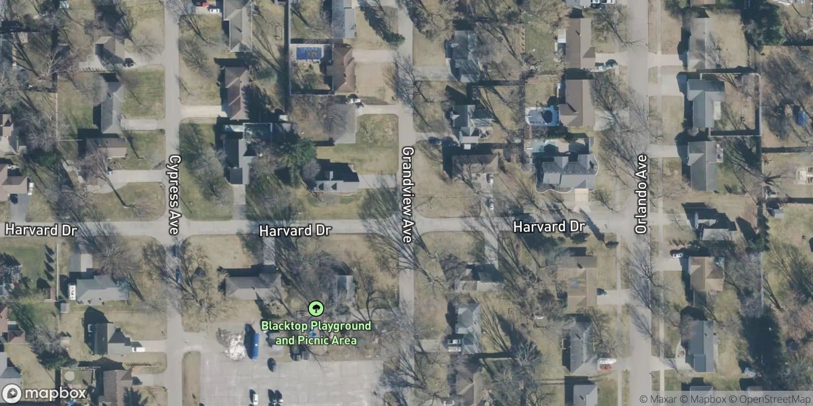 Hillcrest Subdivision — satellite view
