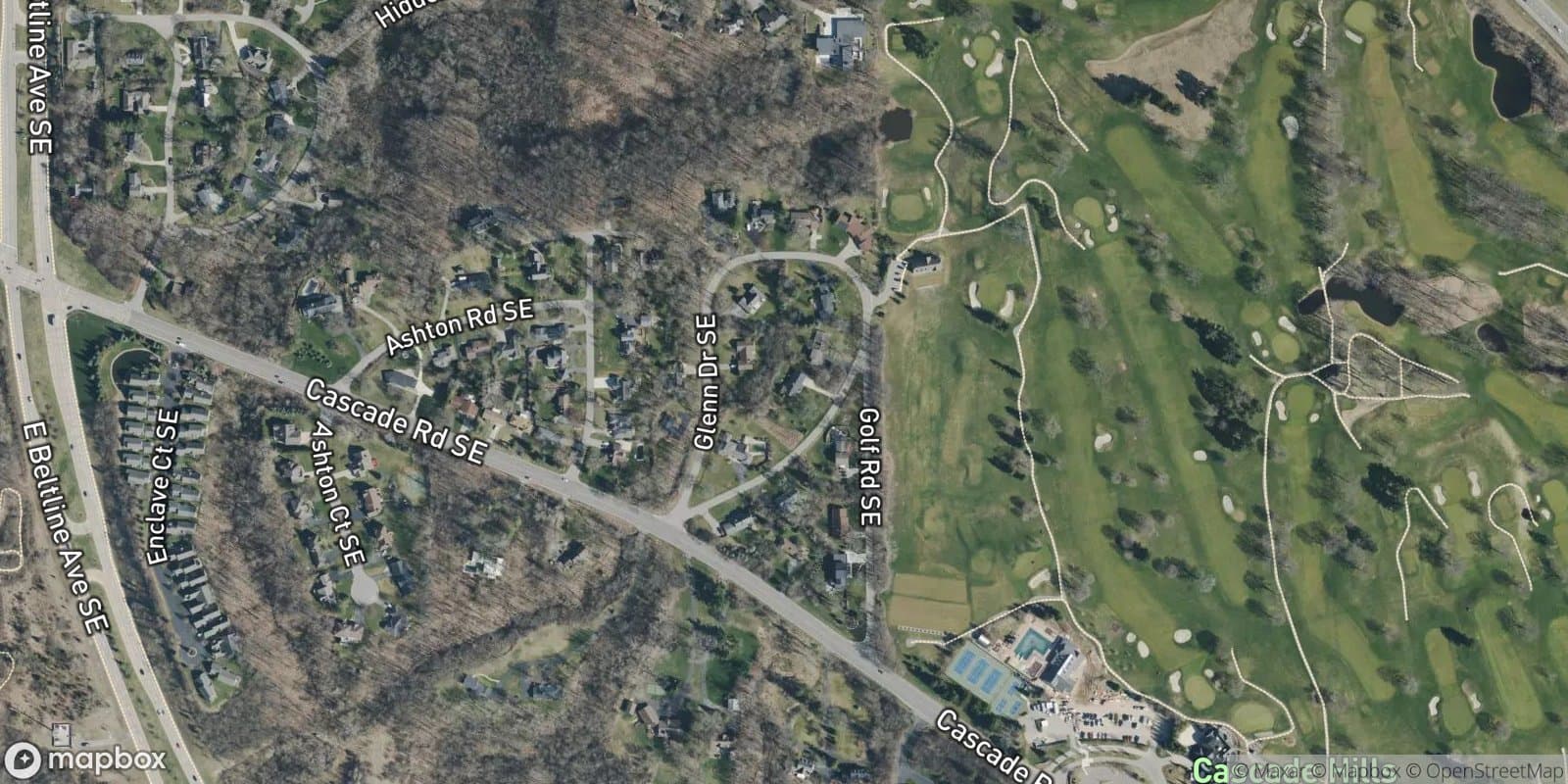 Cascade Hills — satellite view