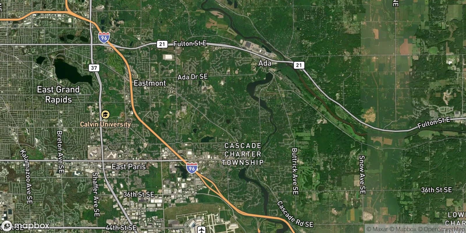 Cascade Rd & Burton St Area — satellite view